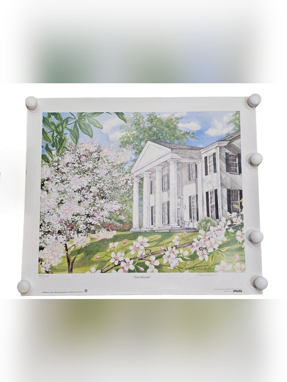 Mark Allen Ballard Signed Art Print First Blossoms Macon Georgia Cherry Festival